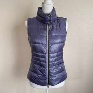 Herno Puffer Vest down jacket Zipper sleeve less mock neck buttons pockets
